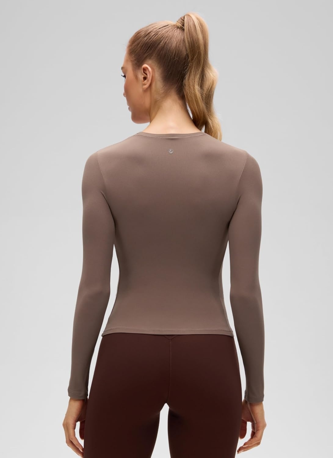 image:imageCRZ YOGA Softembrace Crewneck Long Sleeve Shirts for Women Workout Casual Going Out Tops Soft Fitted Tight Fall TShirtsBrown Purple