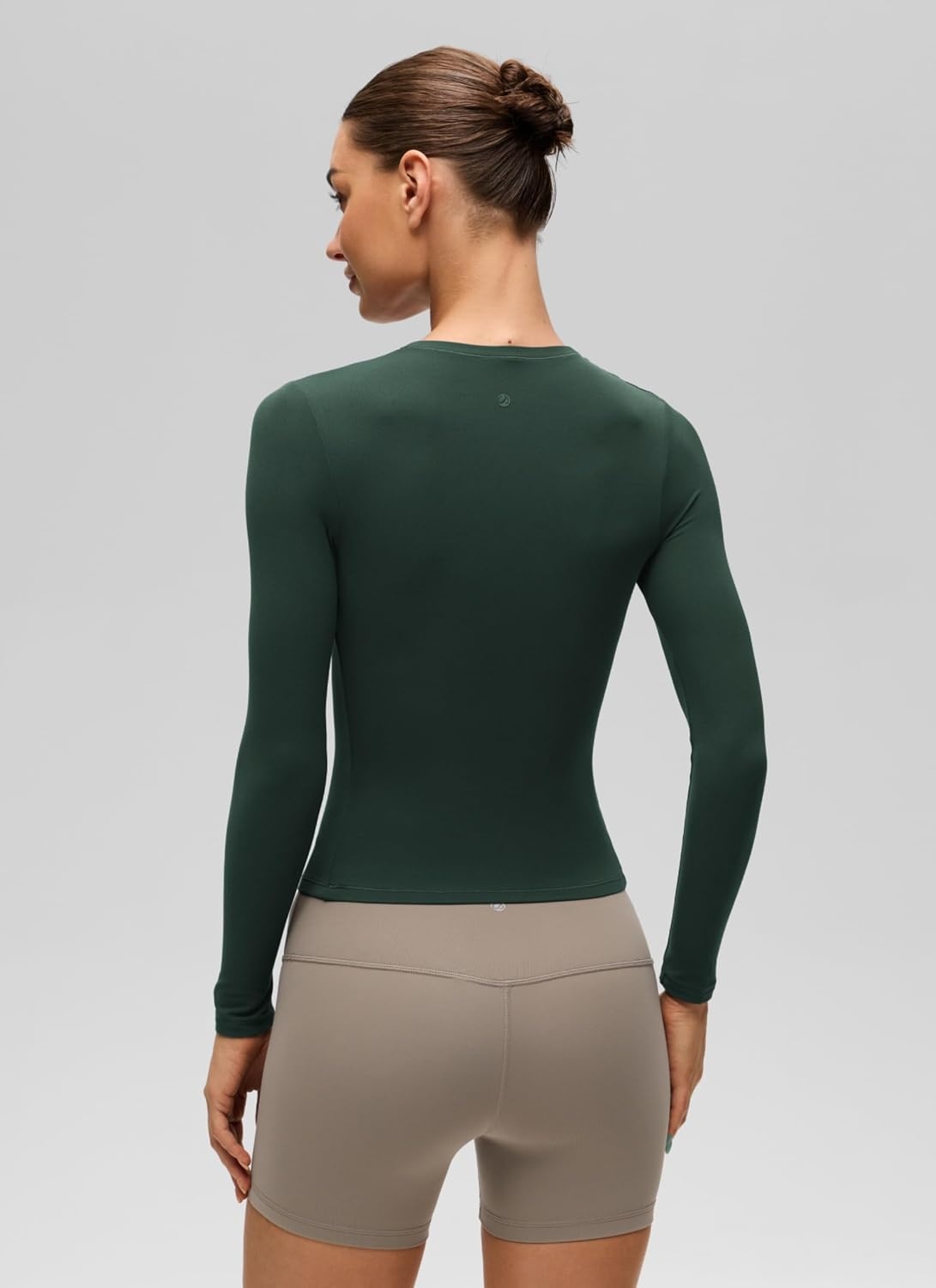 image:imageCRZ YOGA Softembrace Crewneck Long Sleeve Shirts for Women Workout Casual Going Out Tops Soft Fitted Tight Fall TShirtsLegend Green