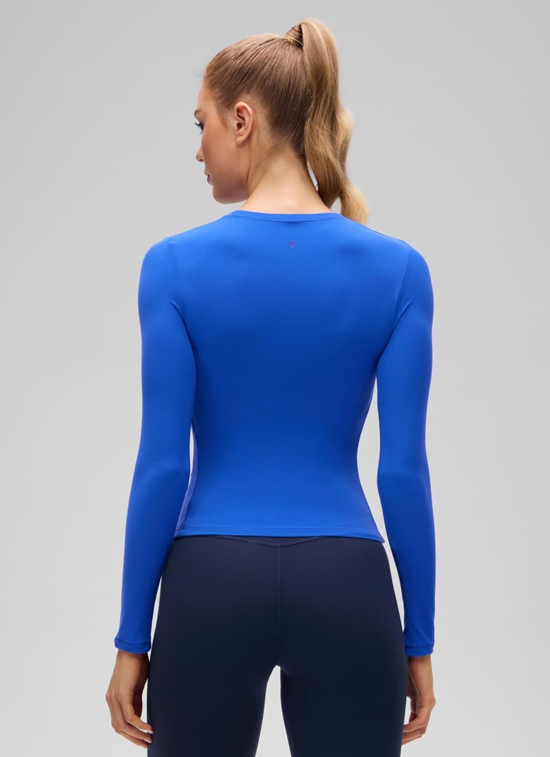 image:imageCRZ YOGA Softembrace Crewneck Long Sleeve Shirts for Women Workout Casual Going Out Tops Soft Fitted Tight Fall TShirtsSparkle Blue