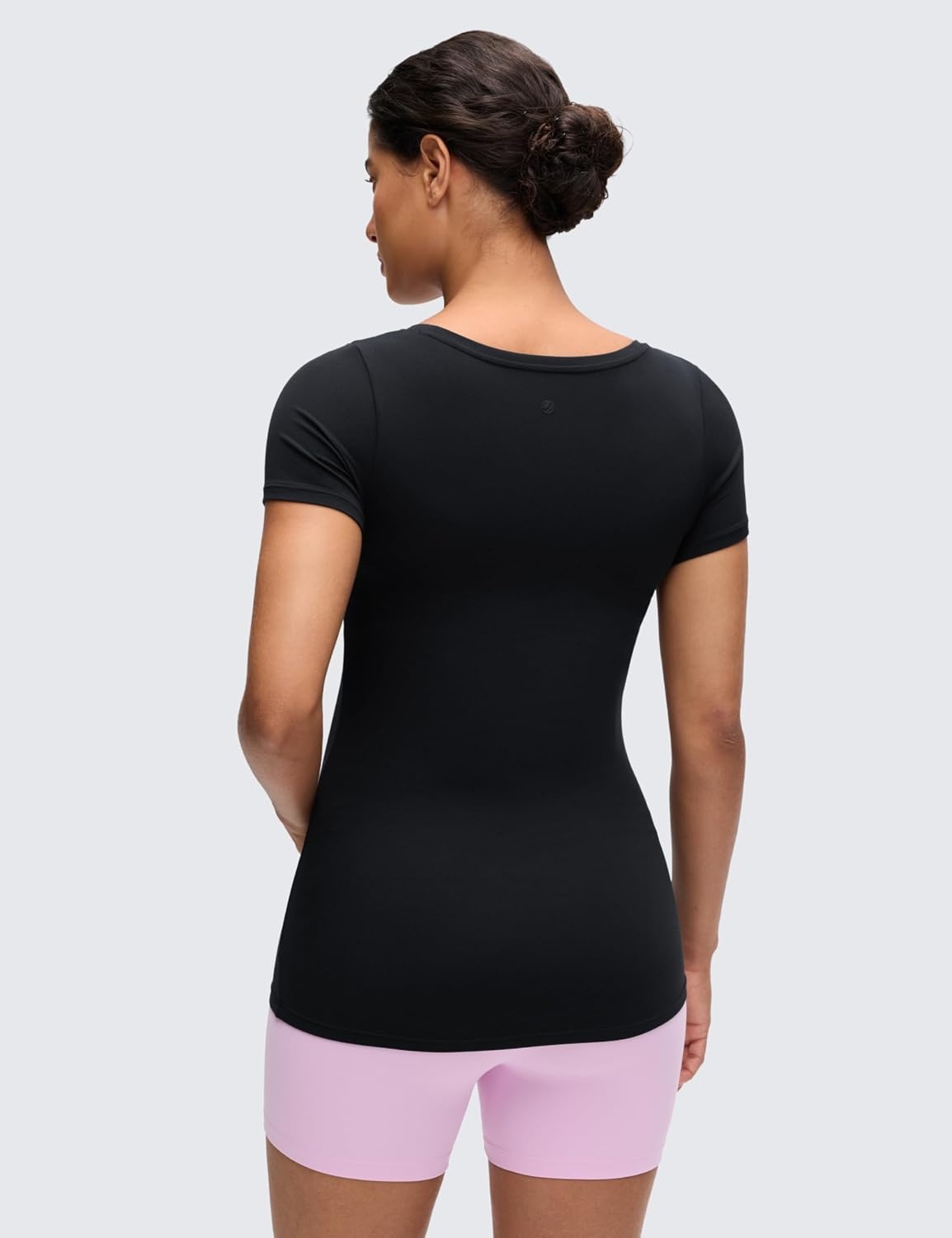 image:imageCRZ YOGA Softembrace Maternity U Neck Short Sleeve Shirts Casual Pregnancy Tops Soft Work Going Out Basic TShirt for WomenBlack