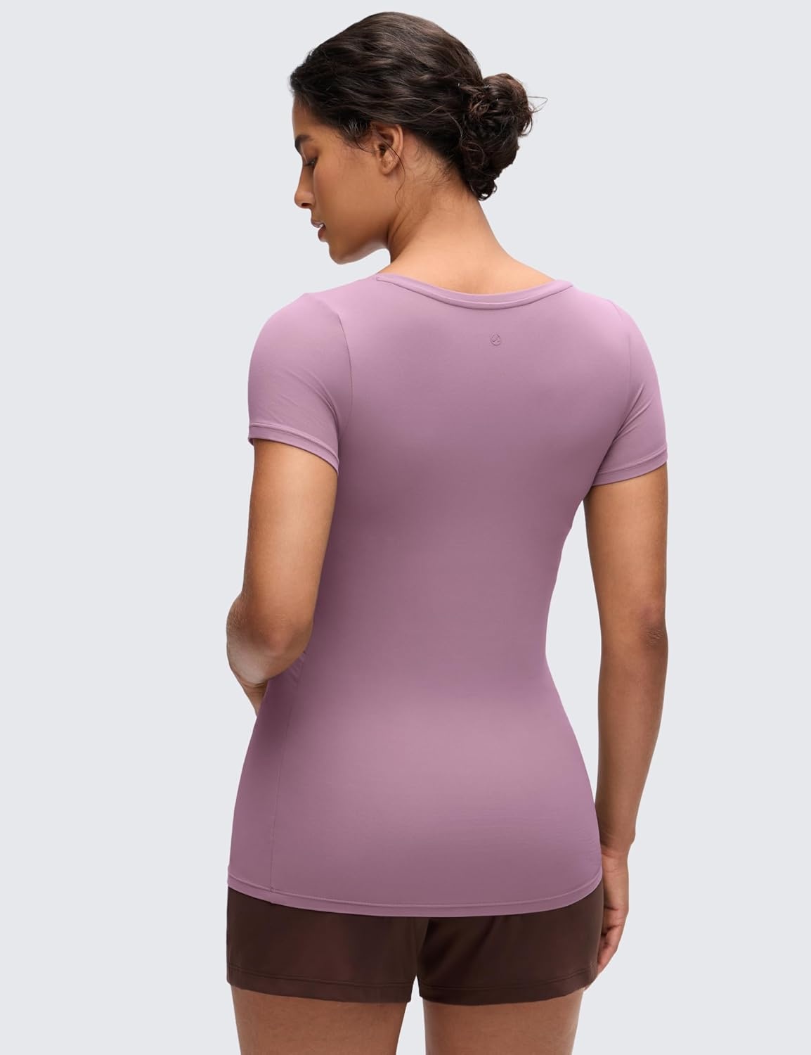 image:imageCRZ YOGA Softembrace Maternity U Neck Short Sleeve Shirts Casual Pregnancy Tops Soft Work Going Out Basic TShirt for WomenLight Lavender