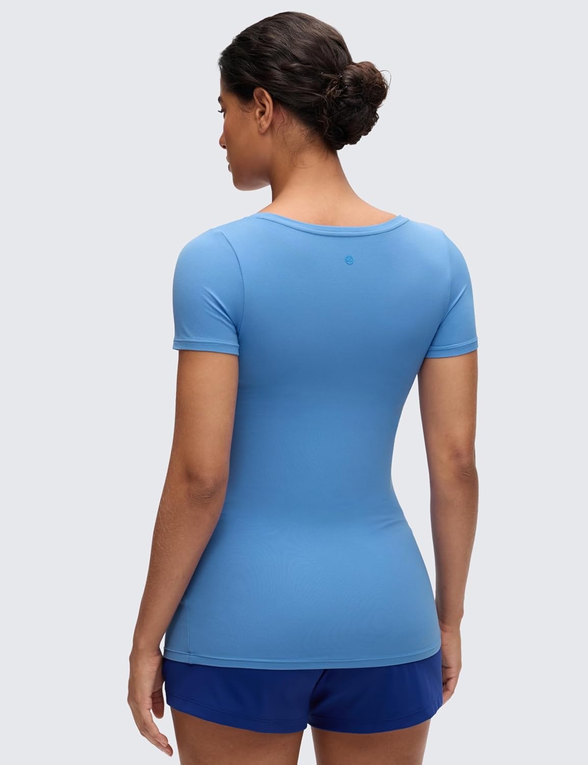 image:imageCRZ YOGA Softembrace Maternity U Neck Short Sleeve Shirts Casual Pregnancy Tops Soft Work Going Out Basic TShirt for WomenParty Blue