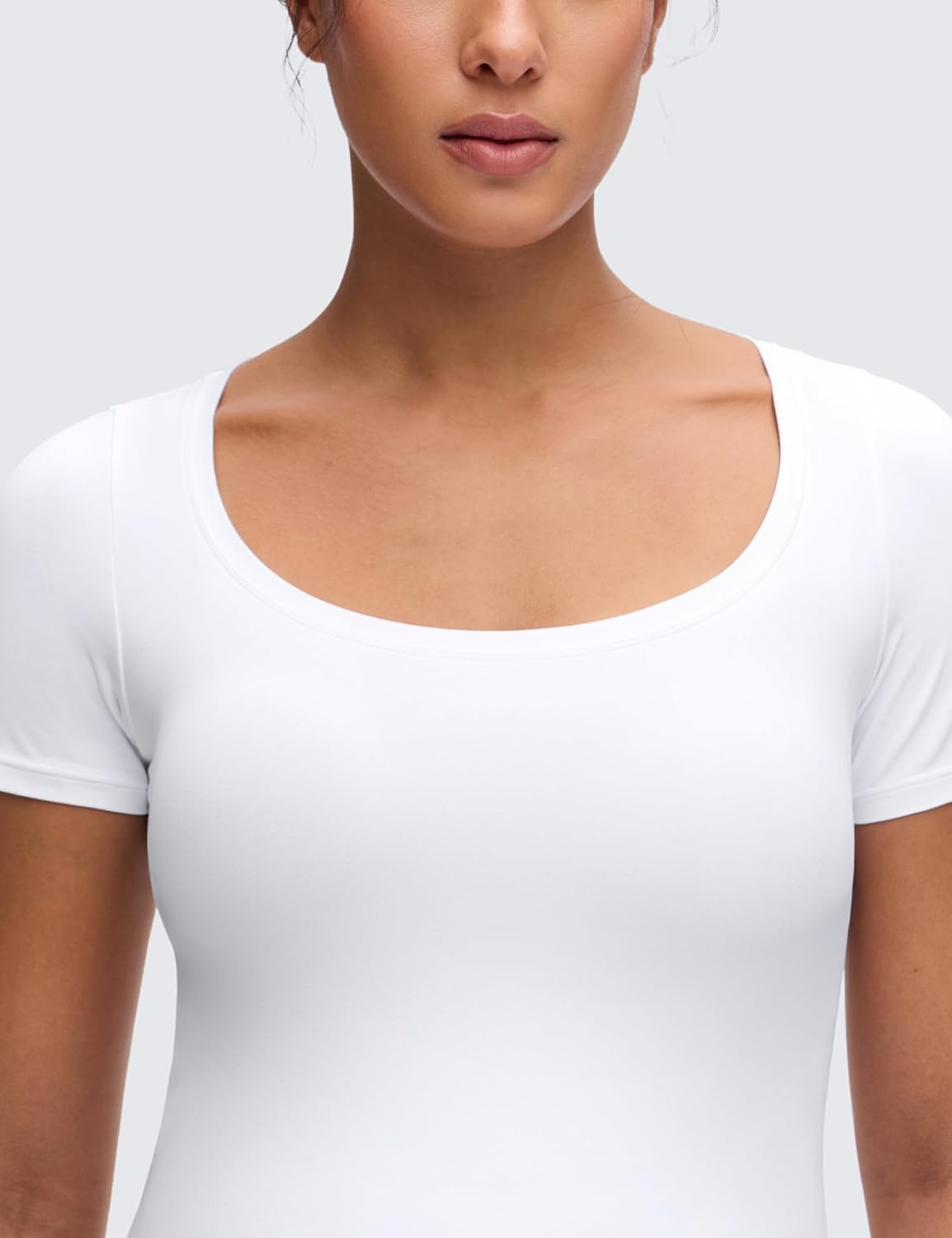 image:imageCRZ YOGA Softembrace Maternity U Neck Short Sleeve Shirts Casual Pregnancy Tops Soft Work Going Out Basic TShirt for WomenWhite