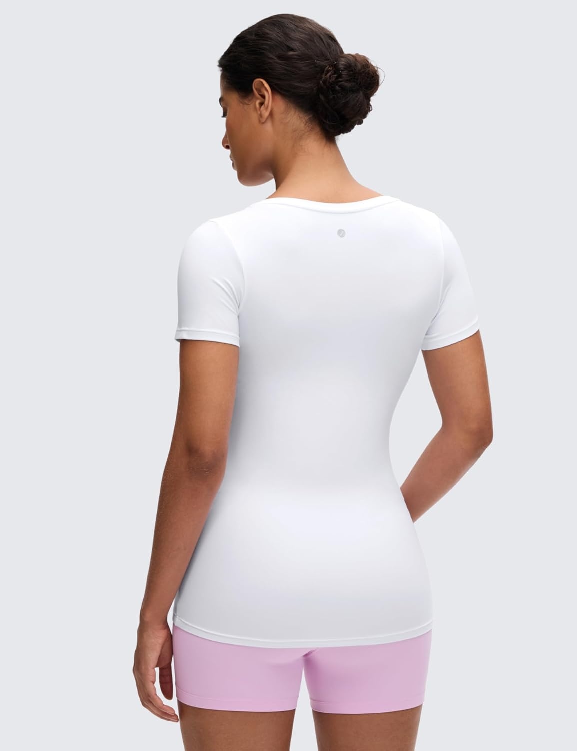image:imageCRZ YOGA Softembrace Maternity U Neck Short Sleeve Shirts Casual Pregnancy Tops Soft Work Going Out Basic TShirt for WomenWhite