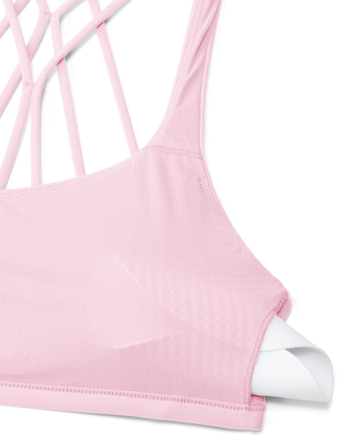 image:imageCRZ YOGA Womens Naked Feeling Criss Cross Sports Bra Strappy Back Padded Medium Support Wireless Gym Cami Workout YogaStrawberry Pink