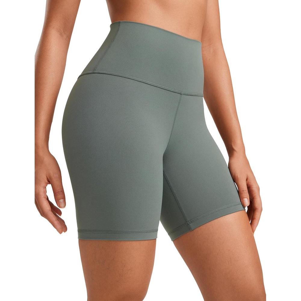 image:imageCRZ YOGA ButterLuxe Biker Shorts 6 High Waisted Workout Running Volleyball Spandex Yoga WomensGrey Sage