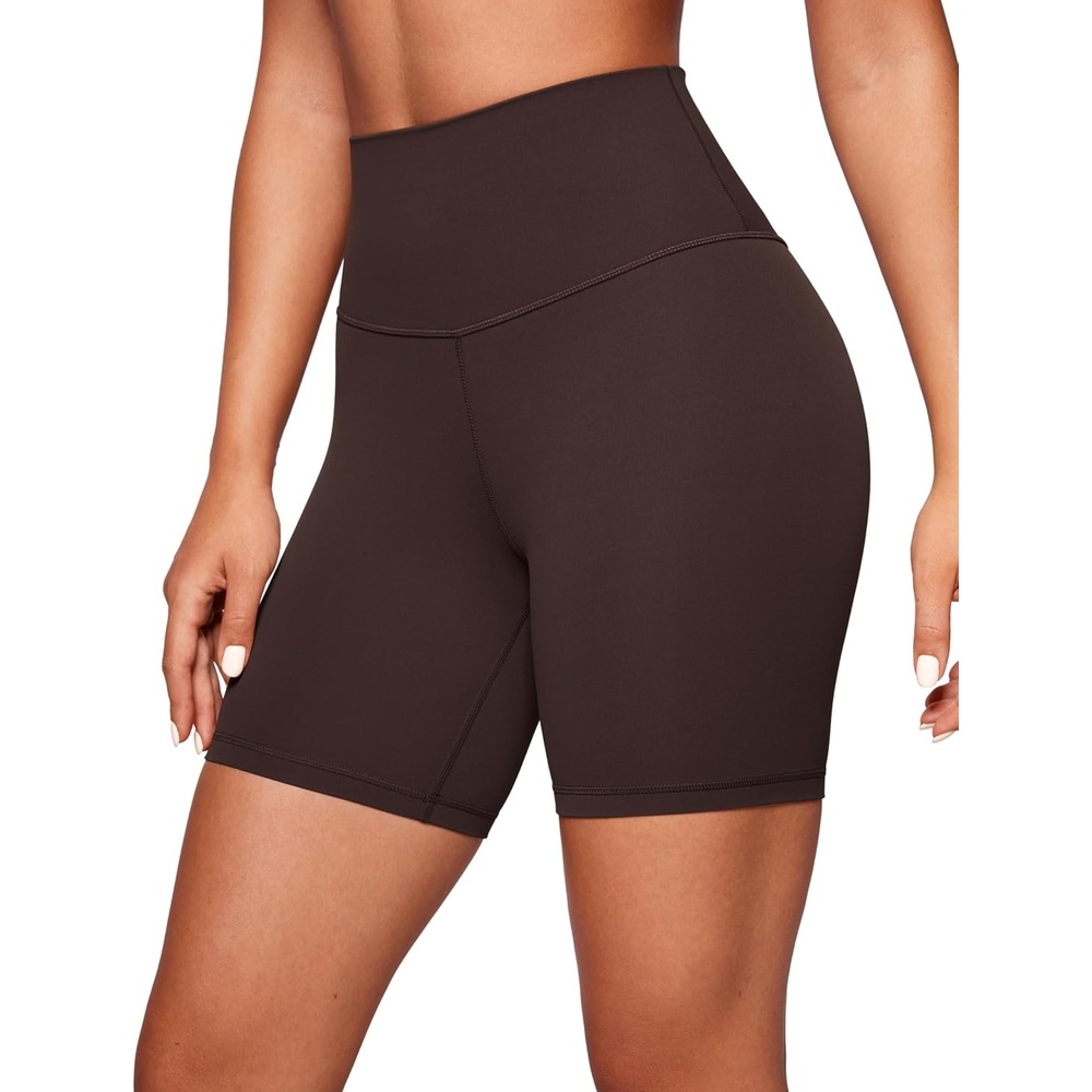 image:imageCRZ YOGA ButterLuxe Biker Shorts 6 High Waisted Workout Running Volleyball Spandex Yoga WomensHot Fudge Brown