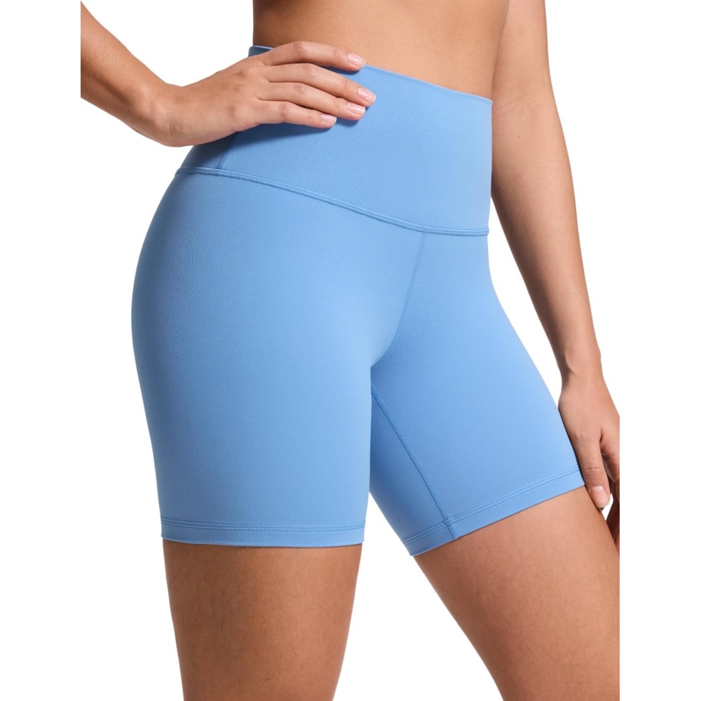 image:imageCRZ YOGA ButterLuxe Biker Shorts 6 High Waisted Workout Running Volleyball Spandex Yoga WomensParty Blue