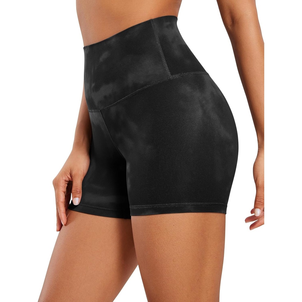 image:imageCRZ YOGA Butterluxe Biker Shorts 4 High Waisted Booty Workout Volleyball Yoga Womens SpandexBlack Tie Dye Flowers