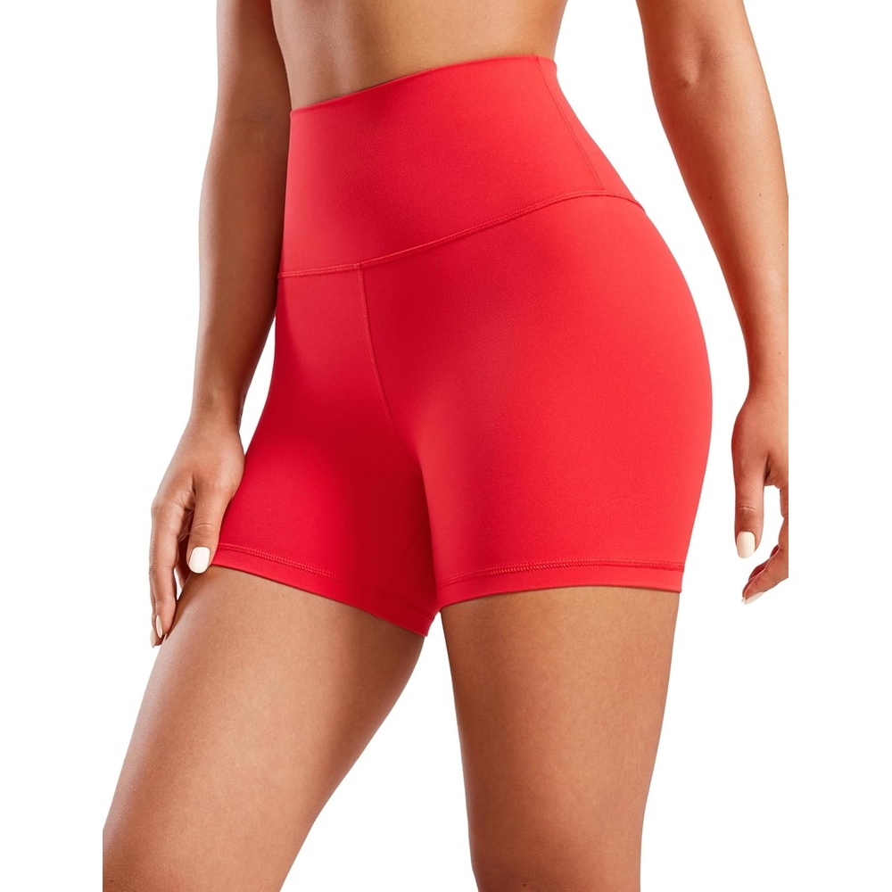 image:imageCRZ YOGA Butterluxe Biker Shorts 4 High Waisted Booty Workout Volleyball Yoga Womens SpandexDeep Red