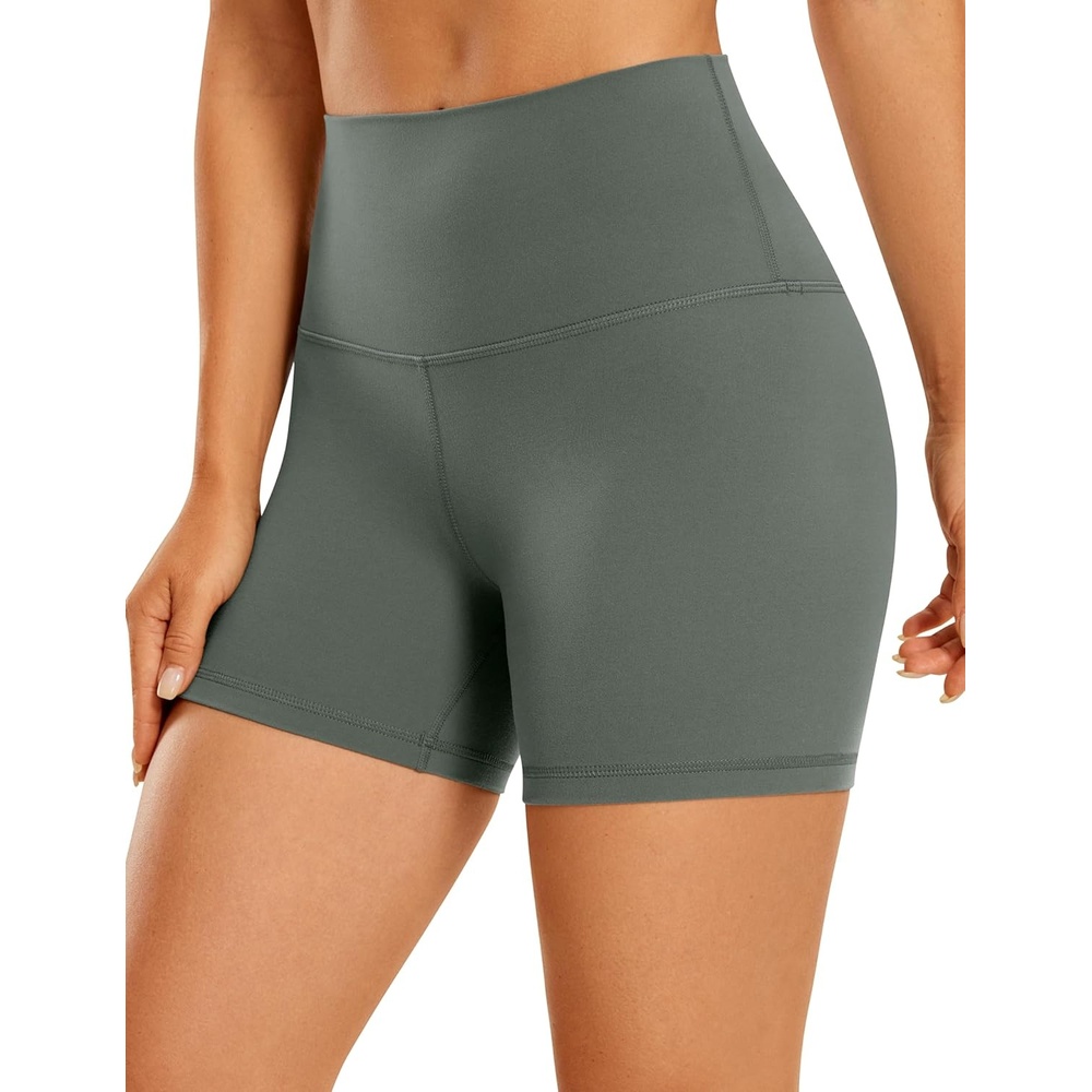 image:imageCRZ YOGA Butterluxe Biker Shorts 4 High Waisted Booty Workout Volleyball Yoga Womens SpandexGrey Sage