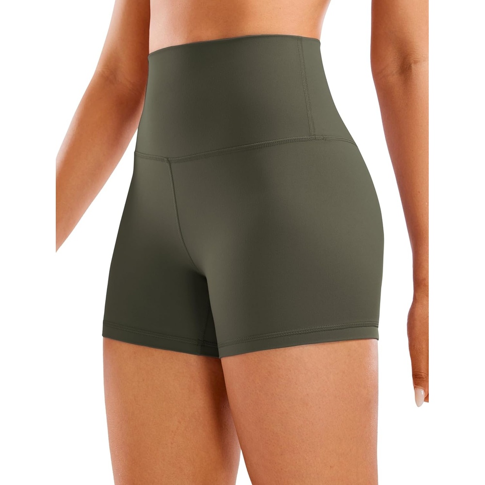 image:imageCRZ YOGA Butterluxe Biker Shorts 4 High Waisted Booty Workout Volleyball Yoga Womens SpandexLight Army Green