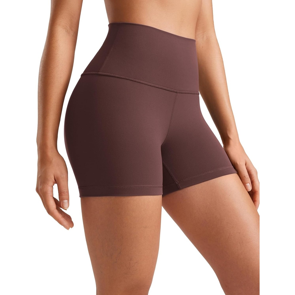 image:imageCRZ YOGA Butterluxe Biker Shorts 4 High Waisted Booty Workout Volleyball Yoga Womens SpandexTaupe