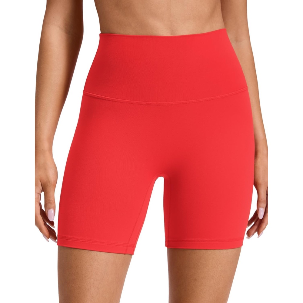 image:imageCRZ YOGA Butterluxe No Front Seam Biker Shorts 6 High Waisted Lounge Pilates Workout Athletic Womens Buttery SoftDeep Red