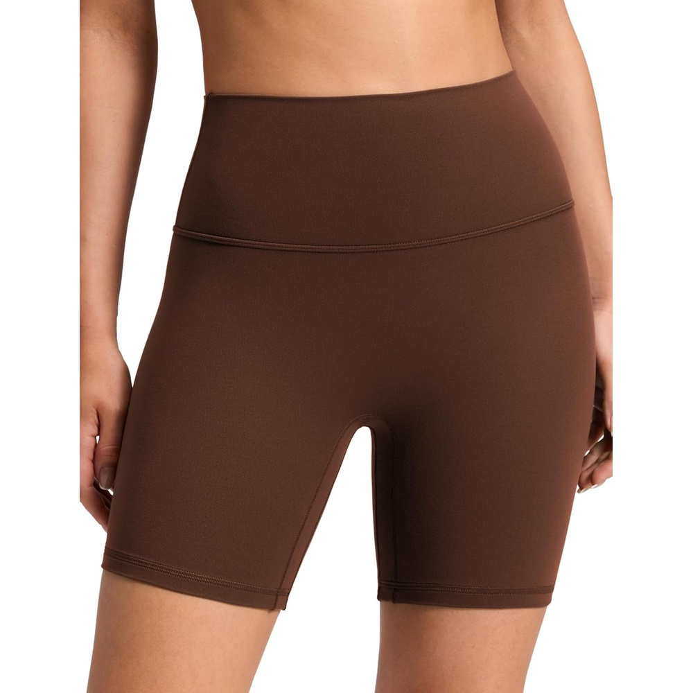 image:imageCRZ YOGA Butterluxe No Front Seam Biker Shorts 6 High Waisted Lounge Pilates Workout Athletic Womens Buttery SoftLava Brown