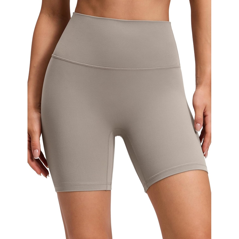 image:imageCRZ YOGA Butterluxe No Front Seam Biker Shorts 6 High Waisted Lounge Pilates Workout Athletic Womens Buttery SoftWarm Ash Grey