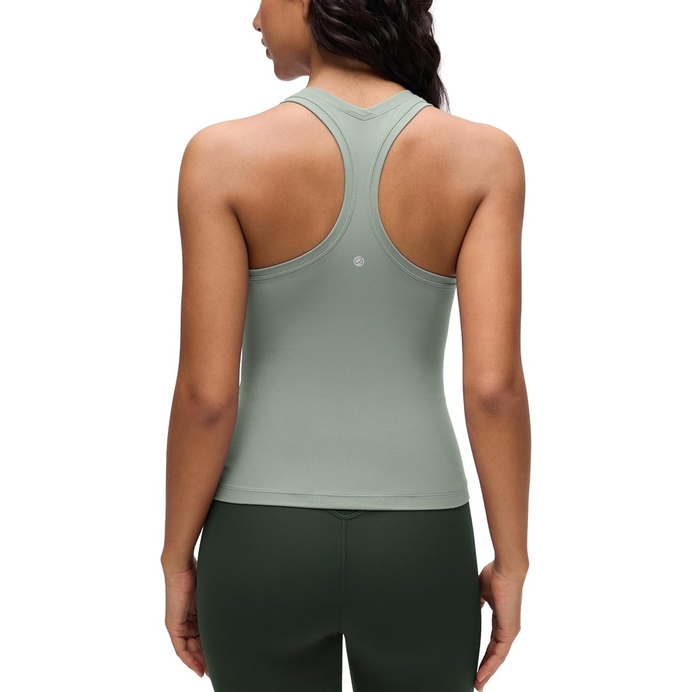 image:imageCRZ YOGA Butterluxe Racerback Tank Tops for Women Yoga Workout Casual Gym Athletic Camisole Tight Sleeveless ShirtsGreen Palm Court