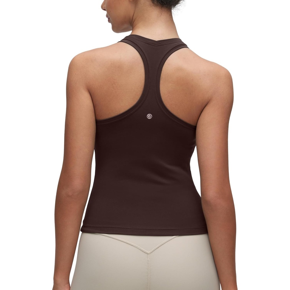 image:imageCRZ YOGA Butterluxe Racerback Tank Tops for Women Yoga Workout Casual Gym Athletic Camisole Tight Sleeveless ShirtsHot Fudge Brown