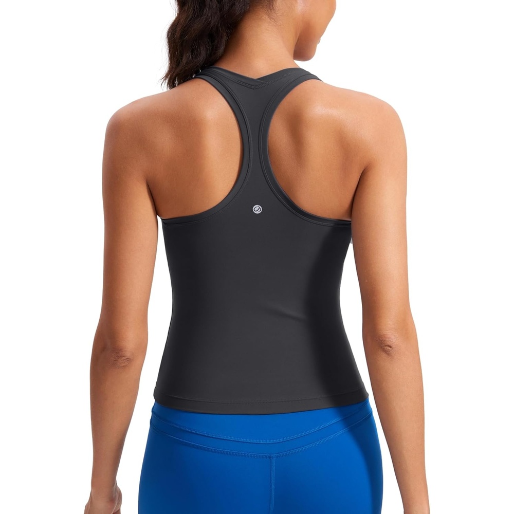 image:imageCRZ YOGA Butterluxe Racerback Tank Tops for Women Yoga Workout Casual Gym Athletic Camisole Tight Sleeveless ShirtsMysterious Grey