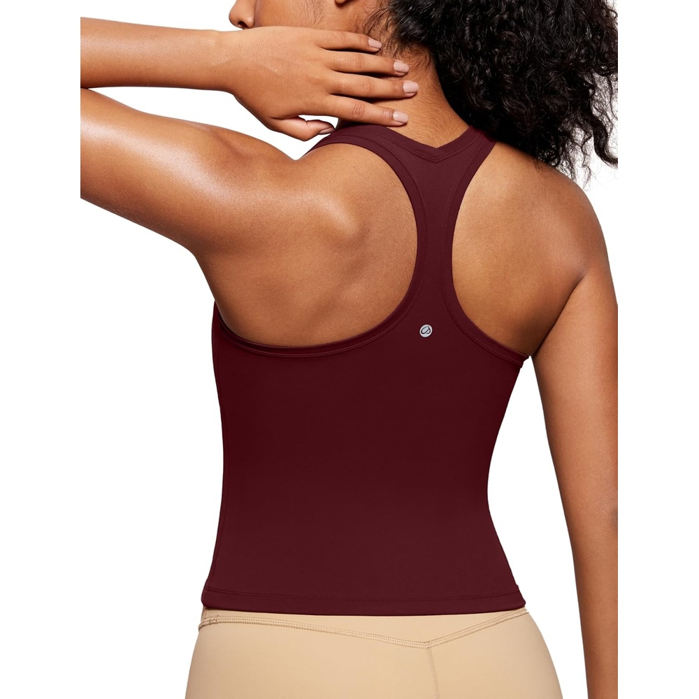 image:imageCRZ YOGA Butterluxe Racerback Tank Tops for Women Yoga Workout Casual Gym Athletic Camisole Tight Sleeveless ShirtsRed Merlot