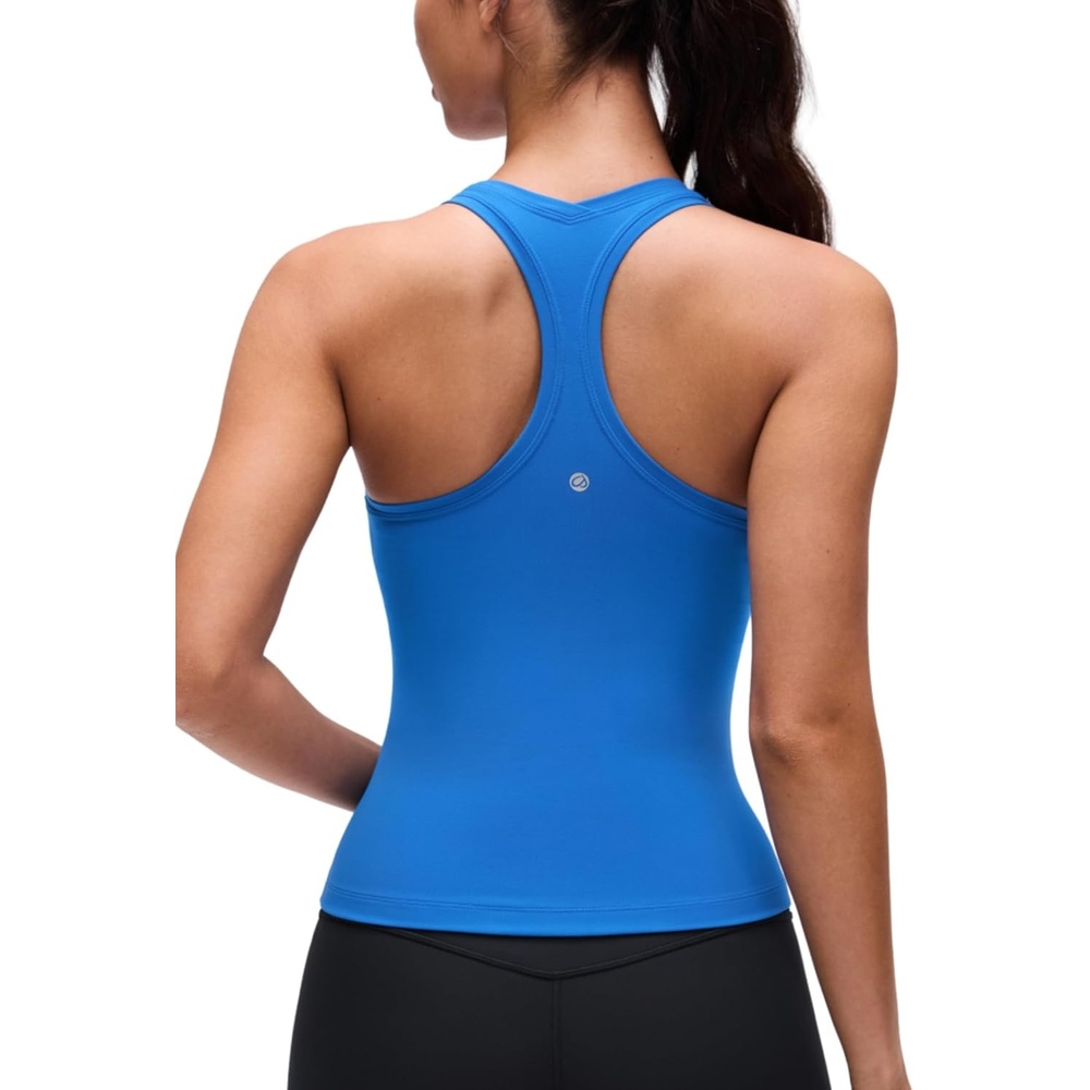 image:imageCRZ YOGA Butterluxe Racerback Tank Tops for Women Yoga Workout Casual Gym Athletic Camisole Tight Sleeveless ShirtsSparkle Blue