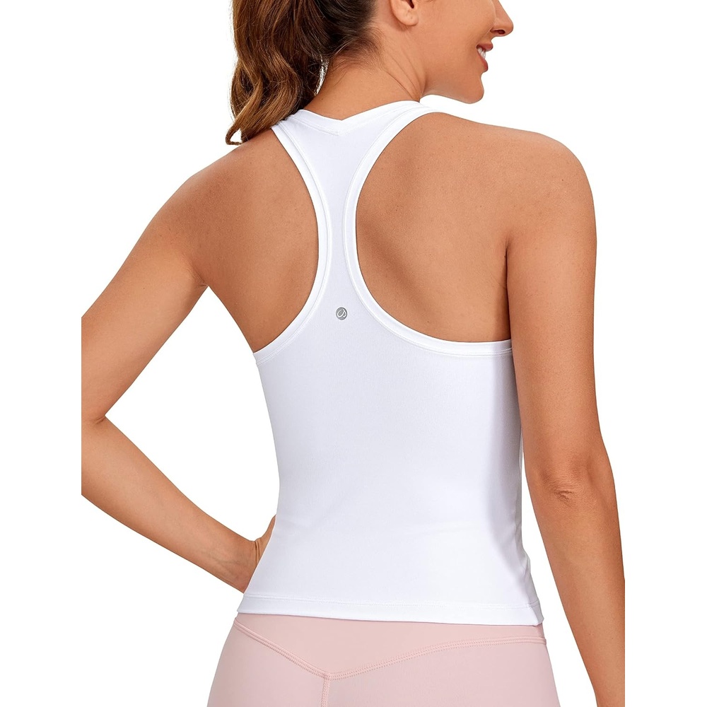 image:imageCRZ YOGA Butterluxe Racerback Tank Tops for Women  Yoga Workout Casual Gym Athletic Camisole Tight Sleeveless ShirtsWhite