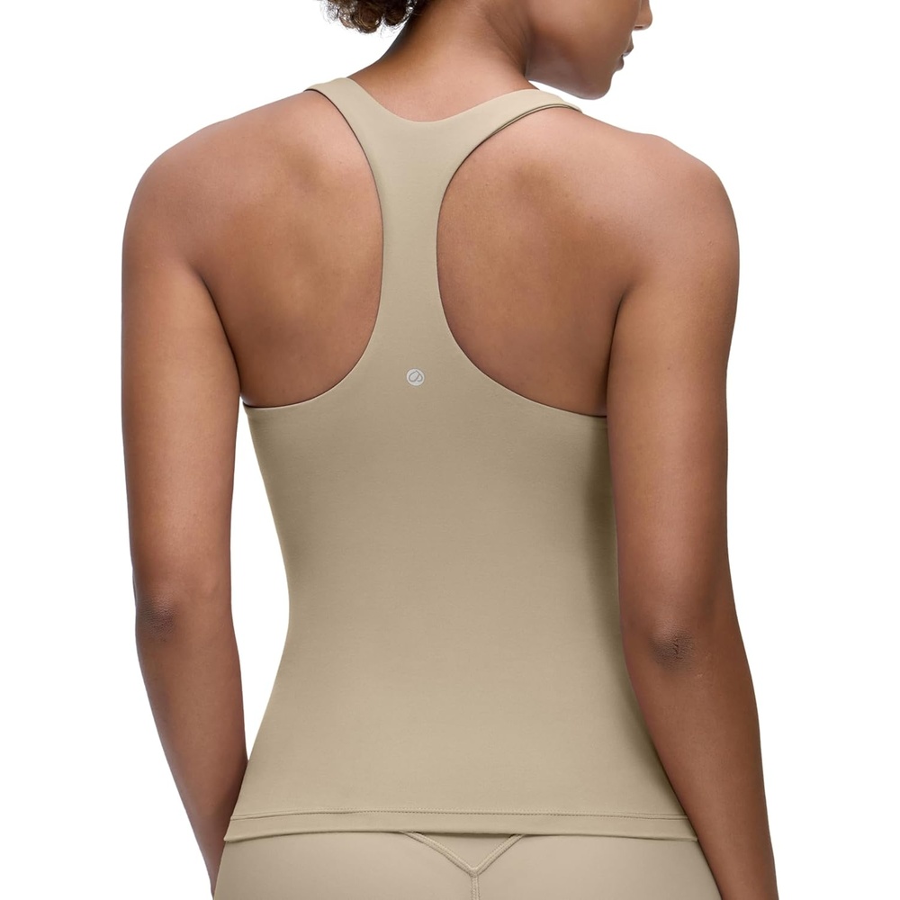 image:imageCRZ YOGA Butterluxe Workout Racerback Tank Tops for Women  Padded Athletic Spandex Yoga Shirts with Built in BraOak