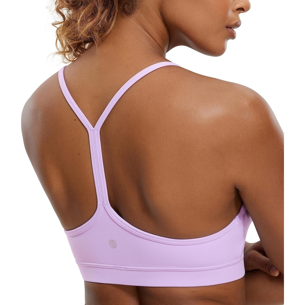 image:imageCRZ YOGA Butterluxe Y Back Sports Bras for Women Padded Racerback Low Impact Spaghetti Thin Strap Workout Yoga TopElfin Purple