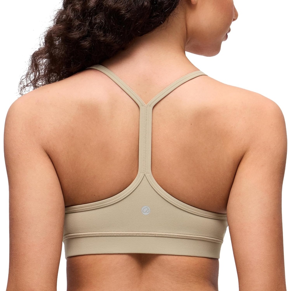 image:imageCRZ YOGA Butterluxe Y Back Sports Bras for Women Padded Racerback Low Impact Spaghetti Thin Strap Workout Yoga TopOak