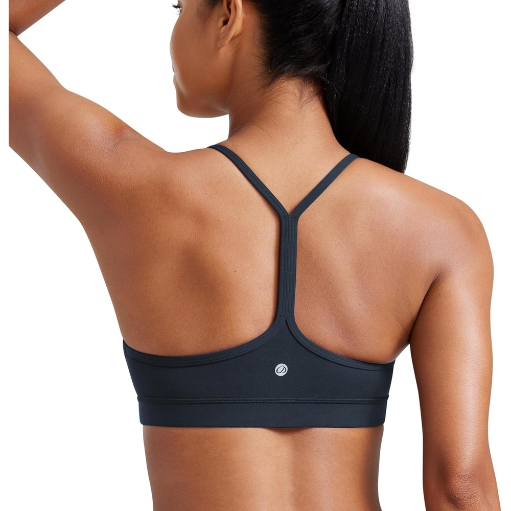image:imageCRZ YOGA Butterluxe Y Back Sports Bras for Women Padded Racerback Low Impact Spaghetti Thin Strap Workout Yoga TopTrue Navy