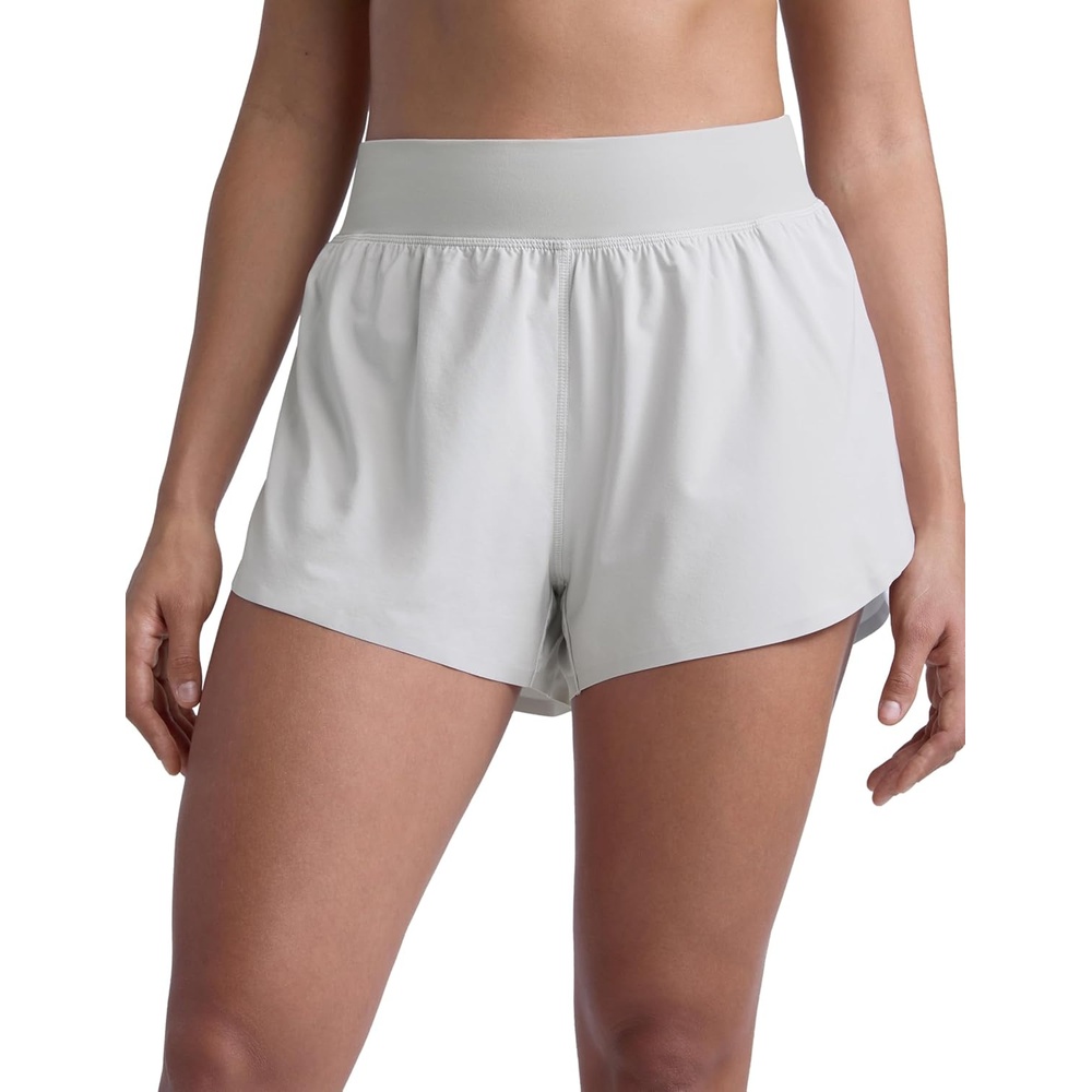 image:imageCRZ YOGA High Waisted Split Running Shorts for Women 3 Comfy Mesh Liner for Workout Athletic Gym Track Quick DryPlatinum Grey