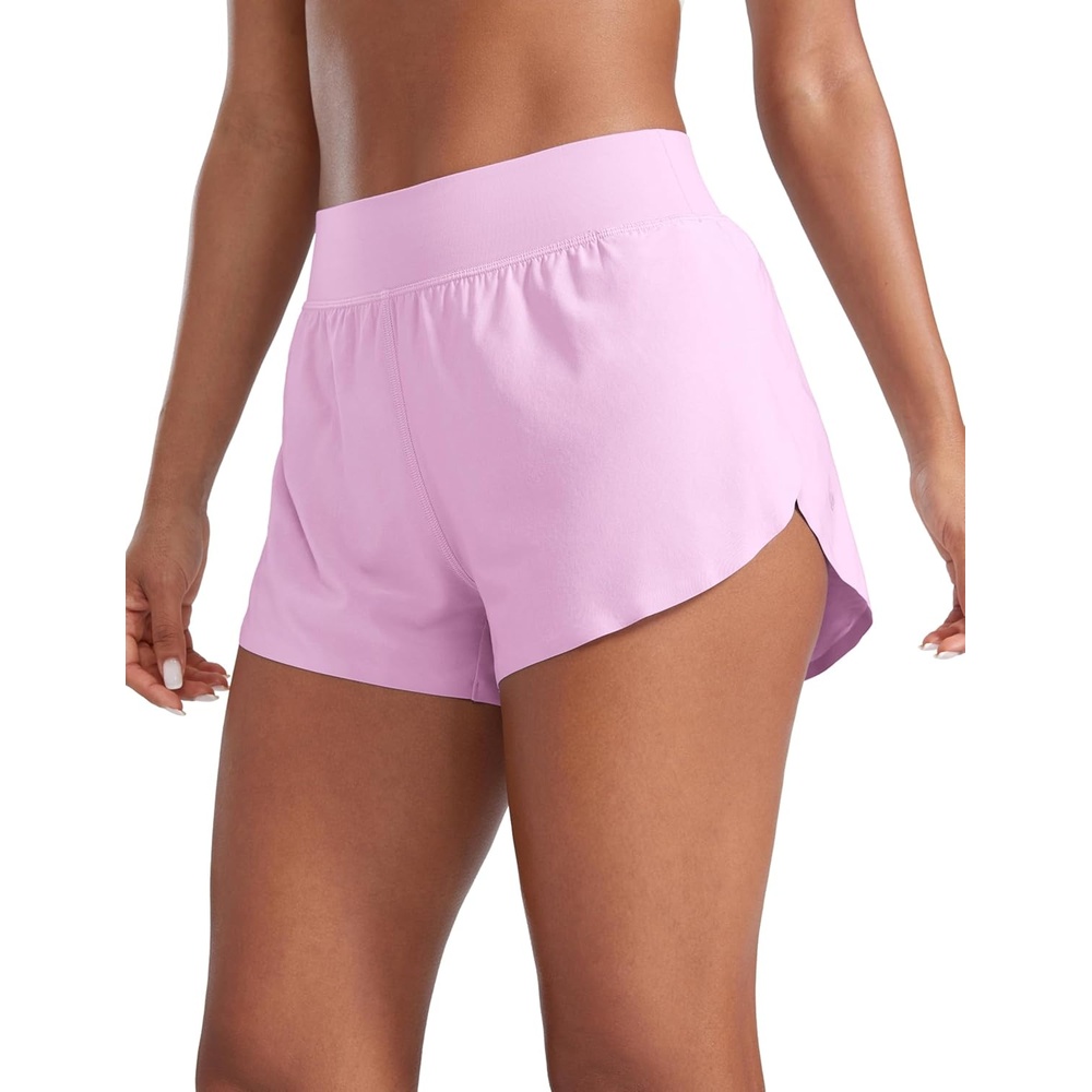 image:imageCRZ YOGA High Waisted Split Running Shorts for Women 3 Comfy Mesh Liner for Workout Athletic Gym Track Quick DryVita Pink
