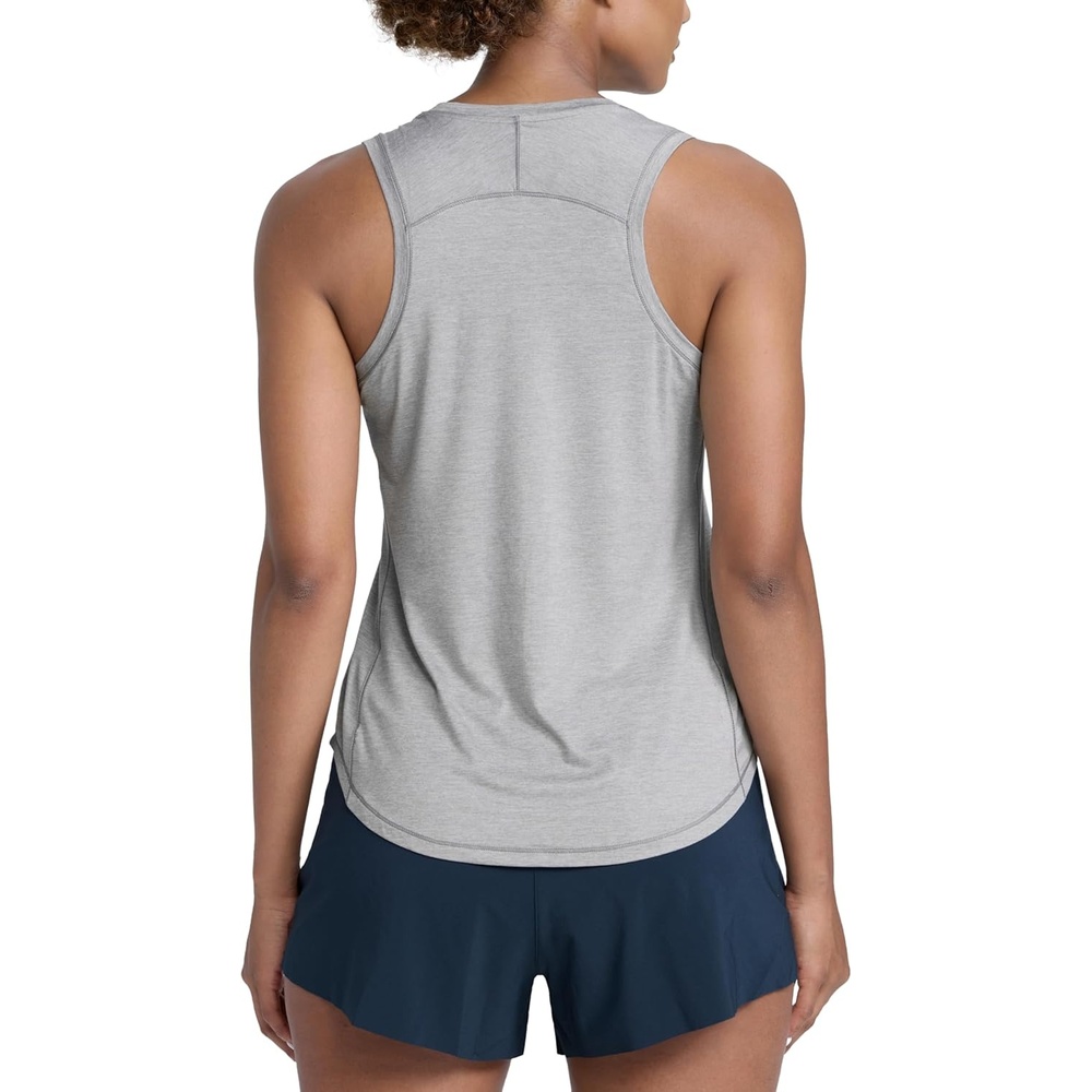 image:imageCRZ YOGA Lightweight Workout Tank Tops for Women Athletic Running Sleeveless Shirts Racerback High Neck TShirtSilver Mist