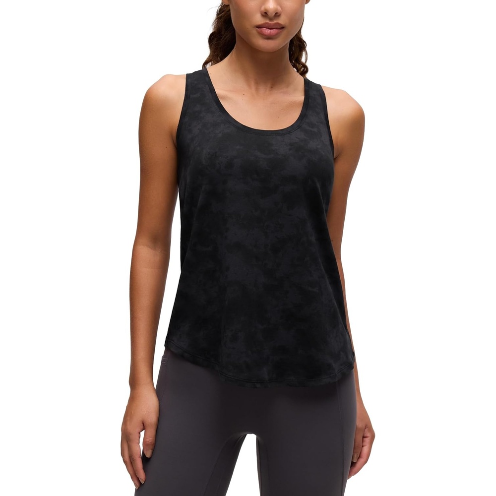 image:imageCRZ YOGA Pima Cotton Racerback Tank Tops for Women Workout Athletic Casual Soft Scoop Neck Sleeveless ShirtsTie Dye Smoke Ink