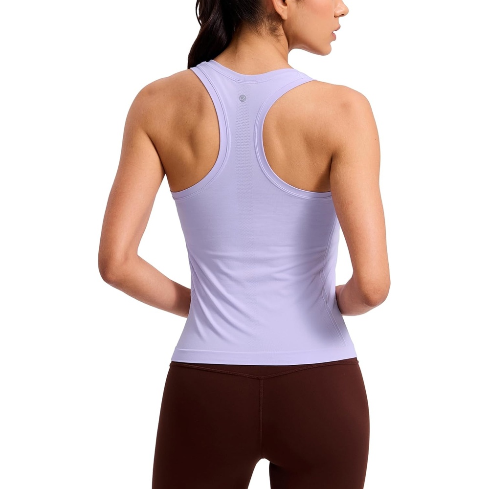 image:imageCRZ YOGA Seamless Racerback Tank Tops for Women Gym Workout Athletic Running Sleeveless Shirts Breathable Scoop NeckLavender Frost