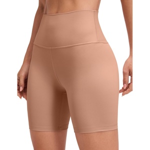 CRZ YOGA ButterLuxe Biker Shorts 6″ – High Waisted Workout Running Volleyball Spandex Yoga Womens(Mocha Mousse)