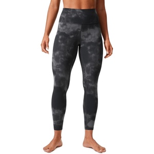 CRZ YOGA Butterlift Workout Leggings 25″ – High Waisted Pilates Gym Athletic Womens Yoga Pants Buttery Soft(Grey Tie Dye Flowers)