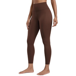 CRZ YOGA Butterlift Workout Leggings 25″ – High Waisted Pilates Gym Athletic Womens Yoga Pants Buttery Soft(Lava Brown)