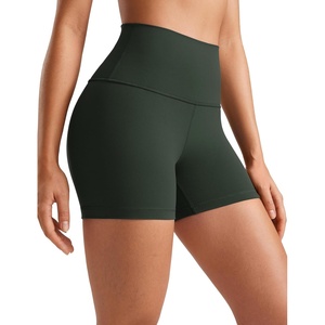 CRZ YOGA Butterluxe Biker Shorts 4” – High Waisted Booty Workout Volleyball Yoga Womens Spandex(Legend Green)