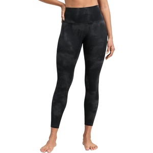 CRZ YOGA Butterluxe No Front Seam Yoga Leggings 25″ – High Waisted Womens Lounge Pants Pilates Workout Athletic Buttery Soft(Black Tie Dye Flowers)