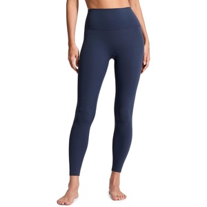 CRZ YOGA Butterluxe No Front Seam Yoga Leggings 25″ – High Waisted Womens Lounge Pants Pilates Workout Athletic Buttery Soft(Club Blue)