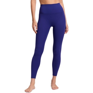 CRZ YOGA Butterluxe No Front Seam Yoga Leggings 25″ – High Waisted Womens Lounge Pants Pilates Workout Athletic Buttery Soft(Larkspur Blue)