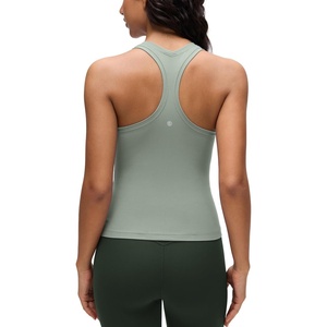 CRZ YOGA Butterluxe Racerback Tank Tops for Women – Yoga Workout Casual Gym Athletic Camisole Tight Sleeveless Shirts(Green Palm Court)