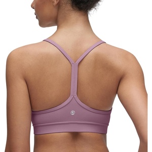 CRZ YOGA Butterluxe Y Back Sports Bras for Women – Padded Racerback Low Impact Spaghetti Thin Strap Workout Yoga Top(Light Lavender)