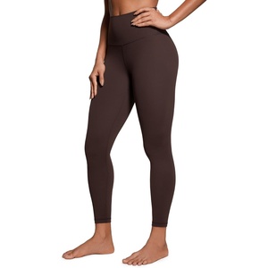 CRZ YOGA Butterluxe Yoga Leggings 25″ – High Waisted Buttery Soft Womens Workout Lounge Pants(Hot Fudge Brown)