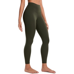 CRZ YOGA Butterluxe Yoga Leggings 25″ – High Waisted Buttery Soft Womens Workout Lounge Pants(Olive Green)