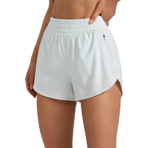 CRZ YOGA Dolphin Athletic Shorts for Women 3″ – High Waisted Quick Dry for Running Workout Gym Track with Zip Pocket(Ocean Air)