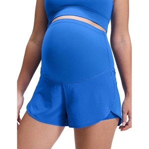 CRZ YOGA Lightweight Maternity Dolphin Workout Shorts 3” – Soft Athletic Running Casual Womens Pregnancy with Liner Pockets(Sparkle Blue)