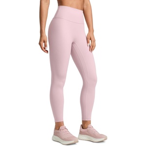 CRZ YOGA SculptAir No Front Seam Yoga Leggings 25″ – High Waisted Womens Pants Workout Pilates Athletic V Back Buttery Soft(Pink Haze)