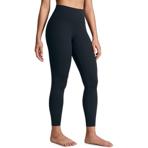 CRZ YOGA SculptAir No Front Seam Yoga Leggings 25″ – High Waisted Womens Pants Workout Pilates Athletic V Back Buttery Soft(True Navy)
